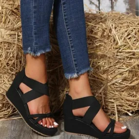 2023 nuovi sandali da donna estivi tacco medio tacco spesso slip on una linea scarpe con fibbia sandali casual semplici versatil