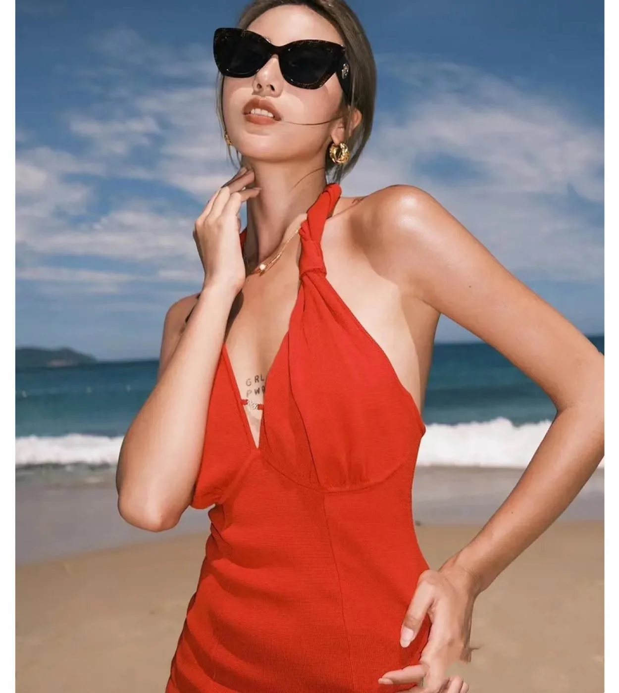 Abiti estivi da donna eleganti e solidi con scollo a V e scollo a V, mini abito aderente senza schienale, abiti da discoteca fem
