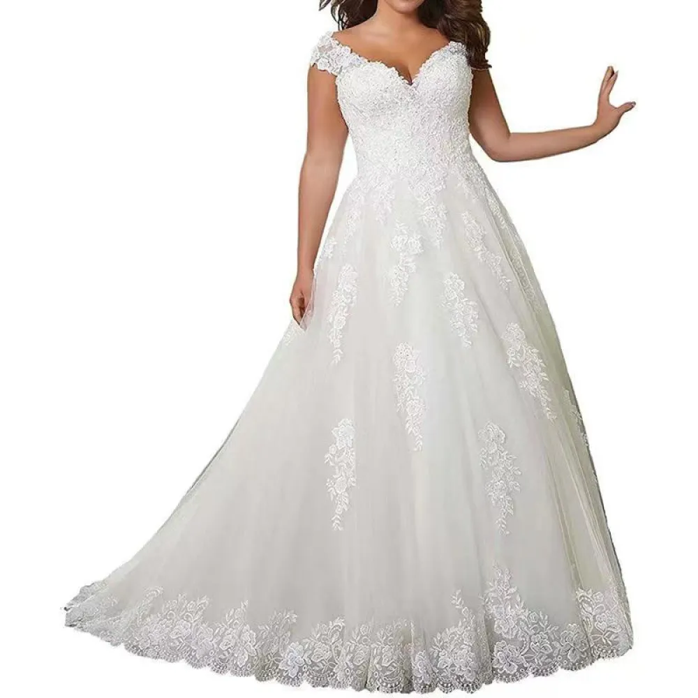 Abito da sposa stazione 2023 Nuovo abito da sposa principale per banchetto nuziale principessa bianca con coda monospalla