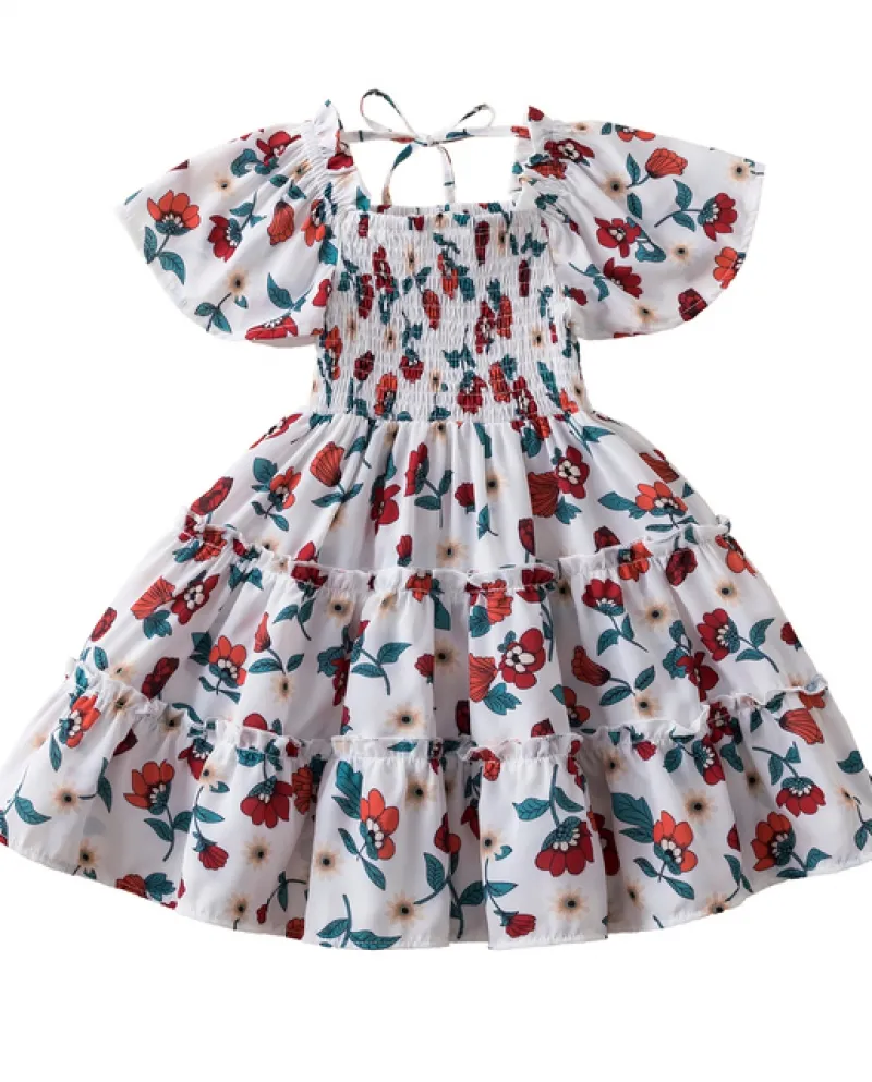 Abito Estivo Bambina 3 8 Anni Bambini Plaid Ruffle Manica Corta Sm