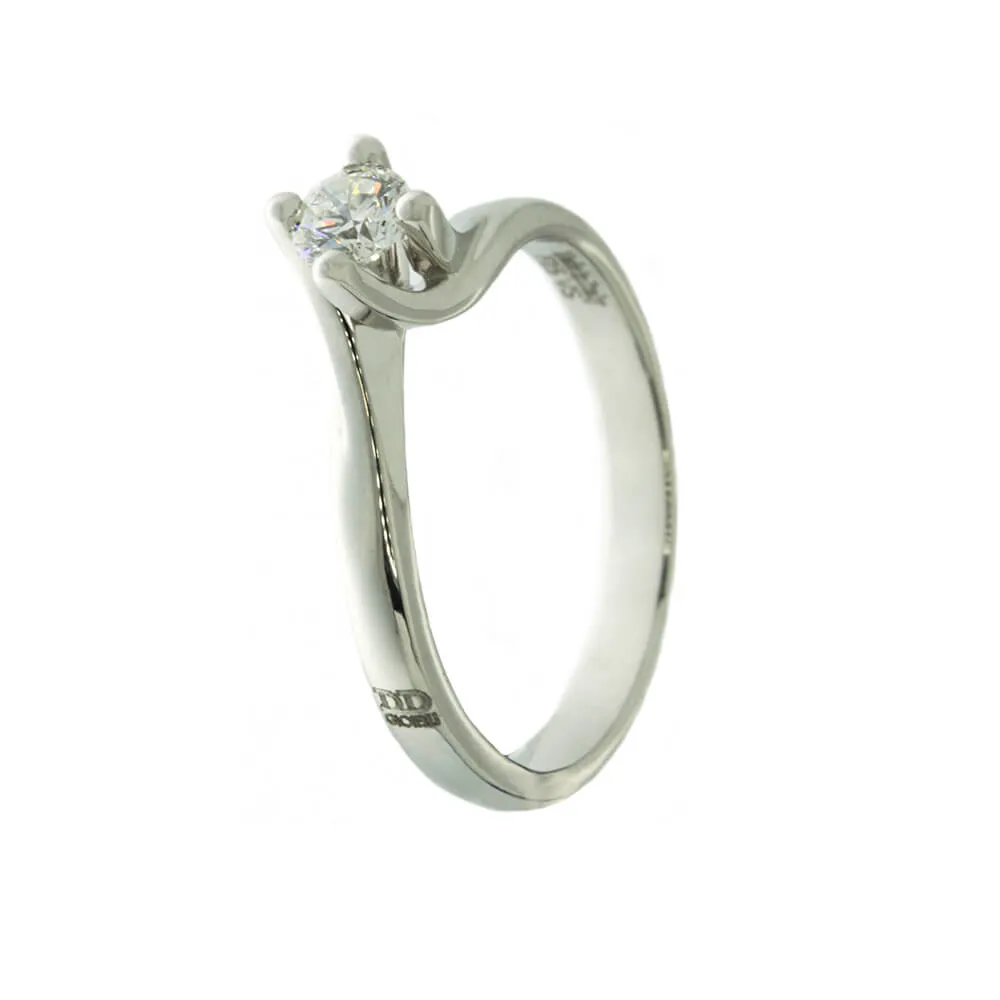 Anello Davite & Delucchi in Oro Bianco con Diamante – AA003093 25FV