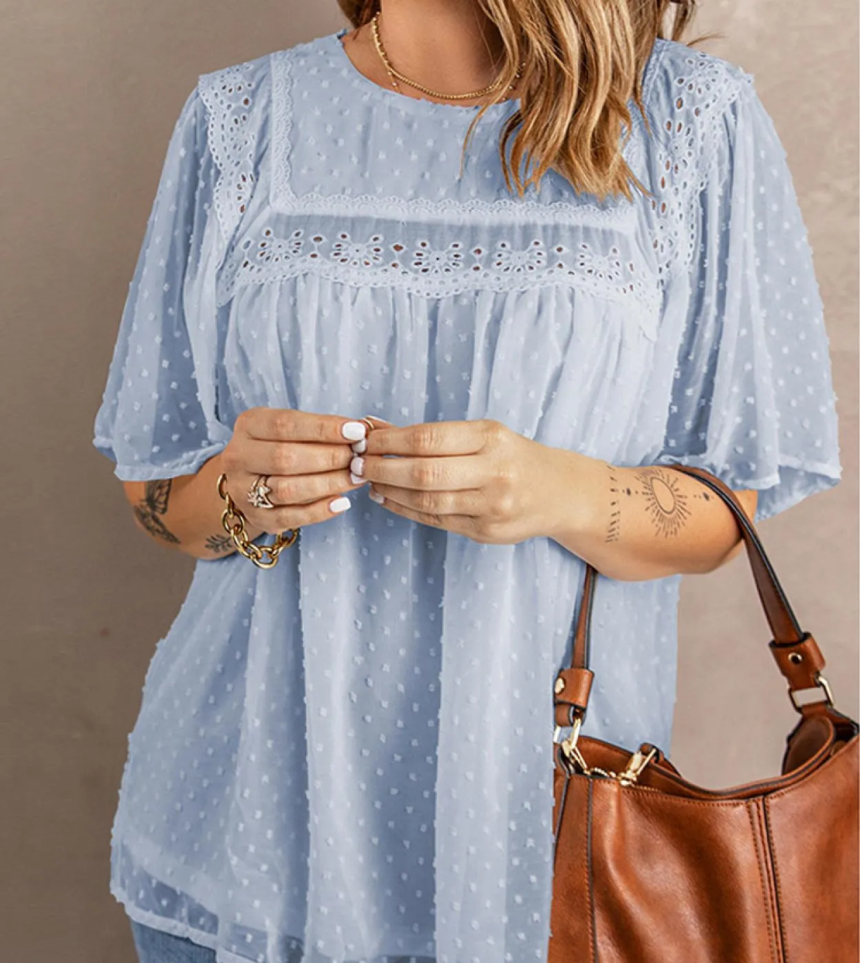 Camicetta in Chiffon di pizzo alla moda Camicie bianche larghe eleganti cave da donna estive per donna 2023 Top da donna casual