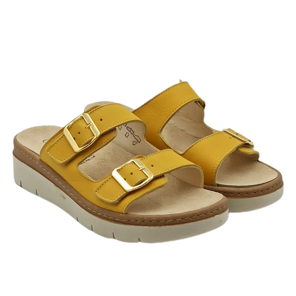 Ciabatta Donna pelle Grunland CE0241 68MOLL giallo