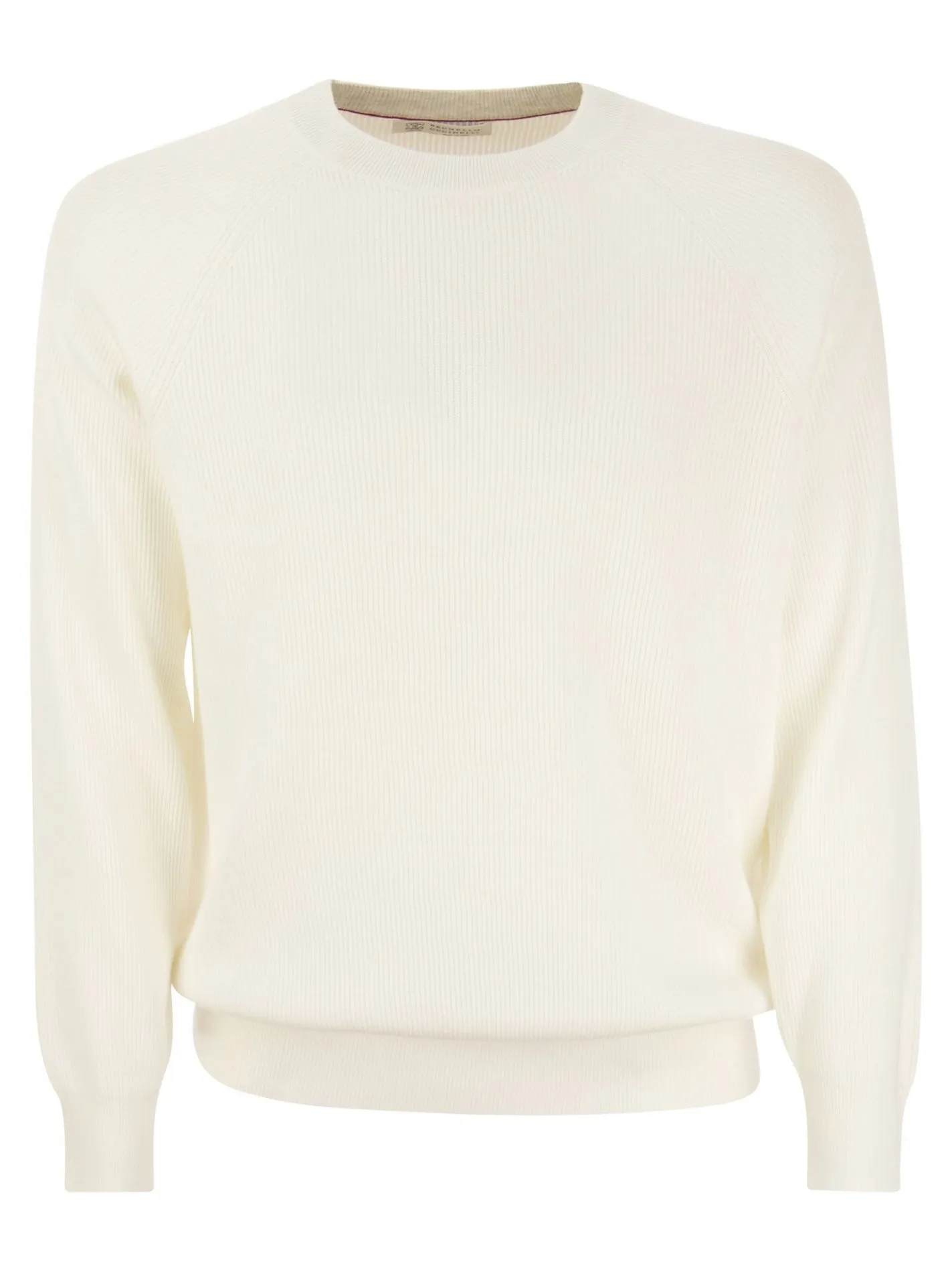Cotton rib sweater with raglan sleeve