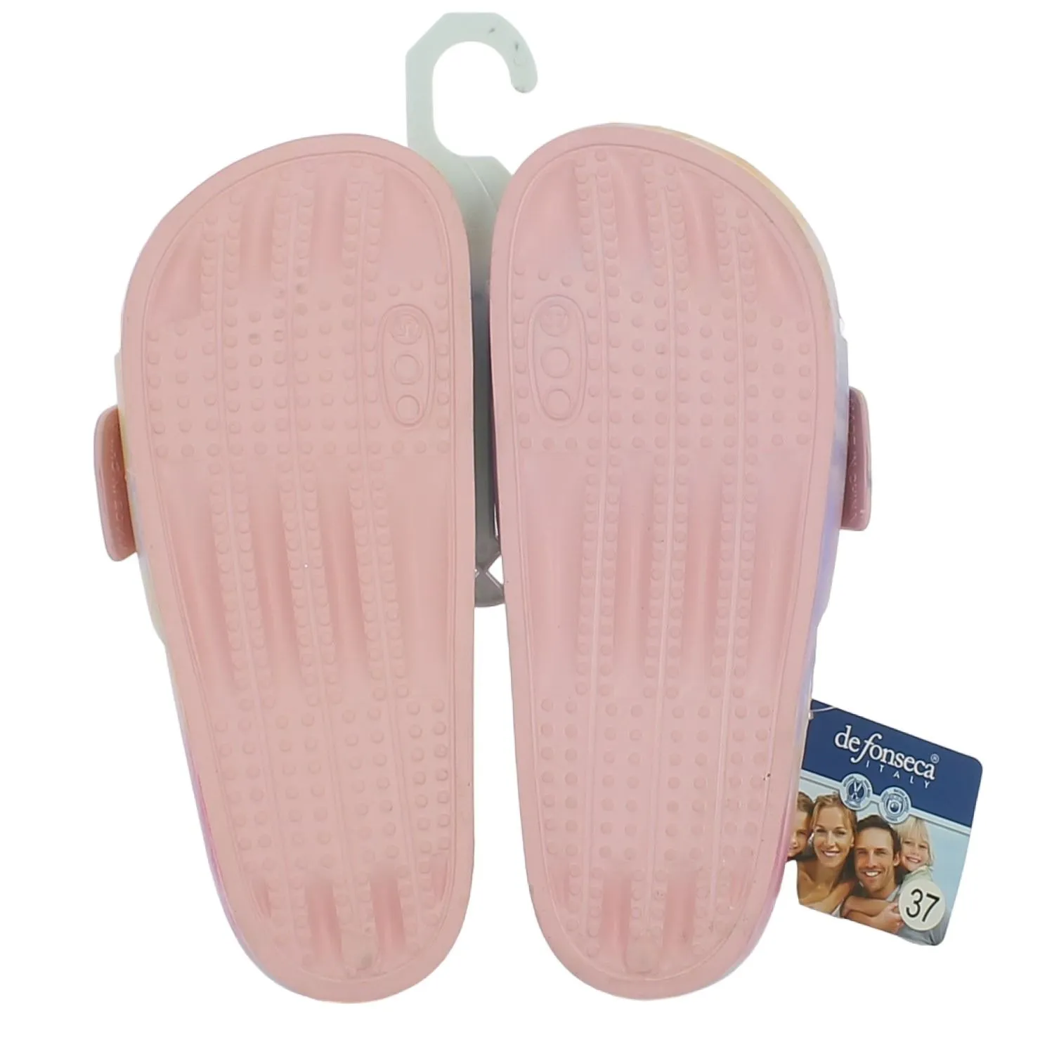 De Fonseca  Ciabatta in gomma rosa con maxi fibbia 
