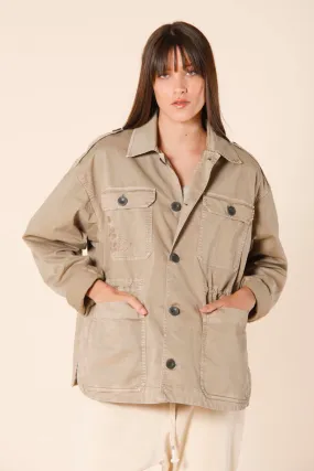 Florance field jacket femme en twill avec broderie sur la poche
