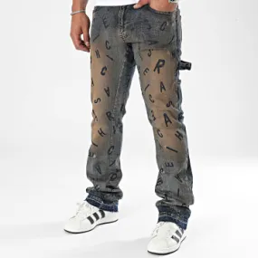 Jeans flare blu cammello