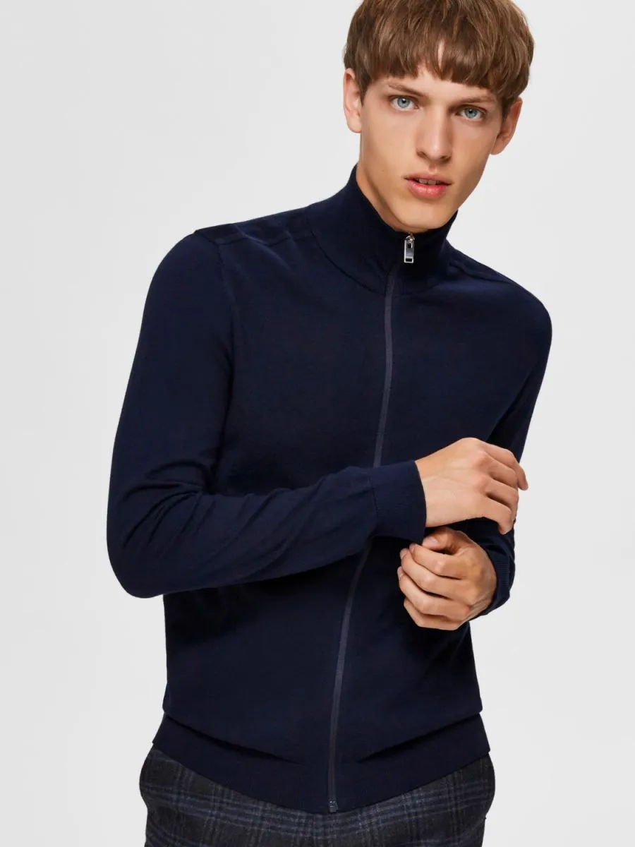 MAGLIE Uomo SELECTED 16074688 BERG FULL ZIP MAVY