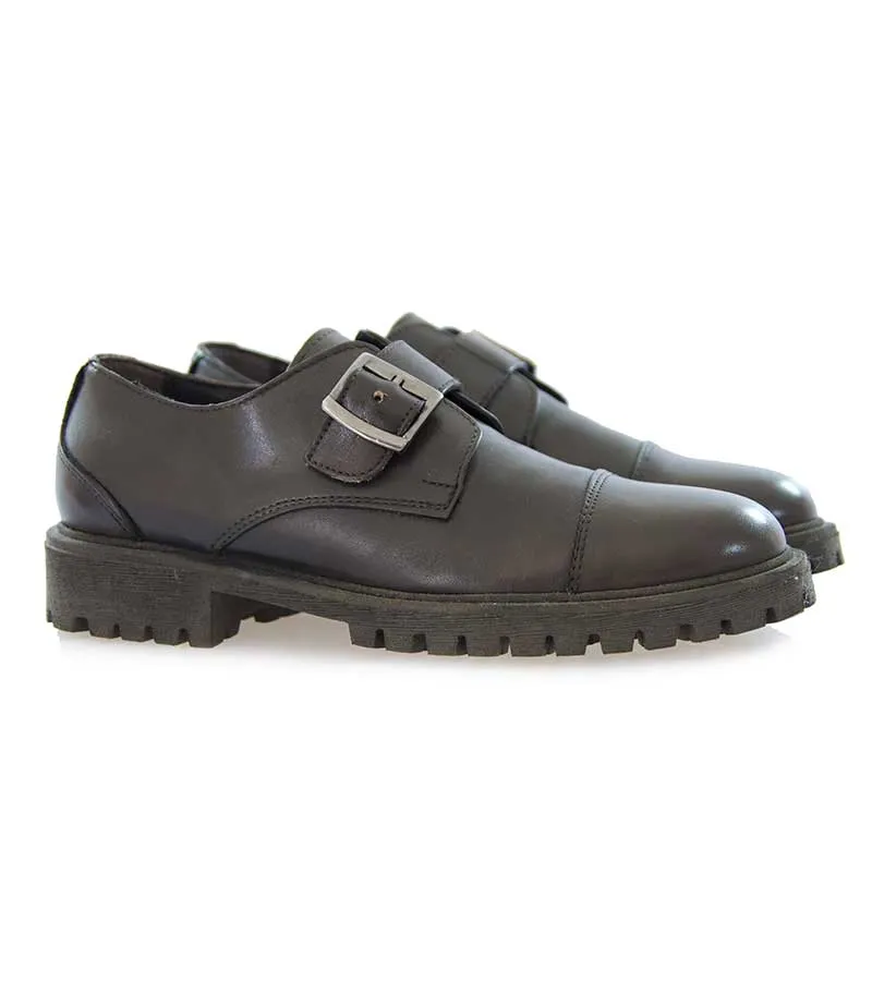 Manuel Ritz  Scarpa uomo in pelle marrone con fibbia