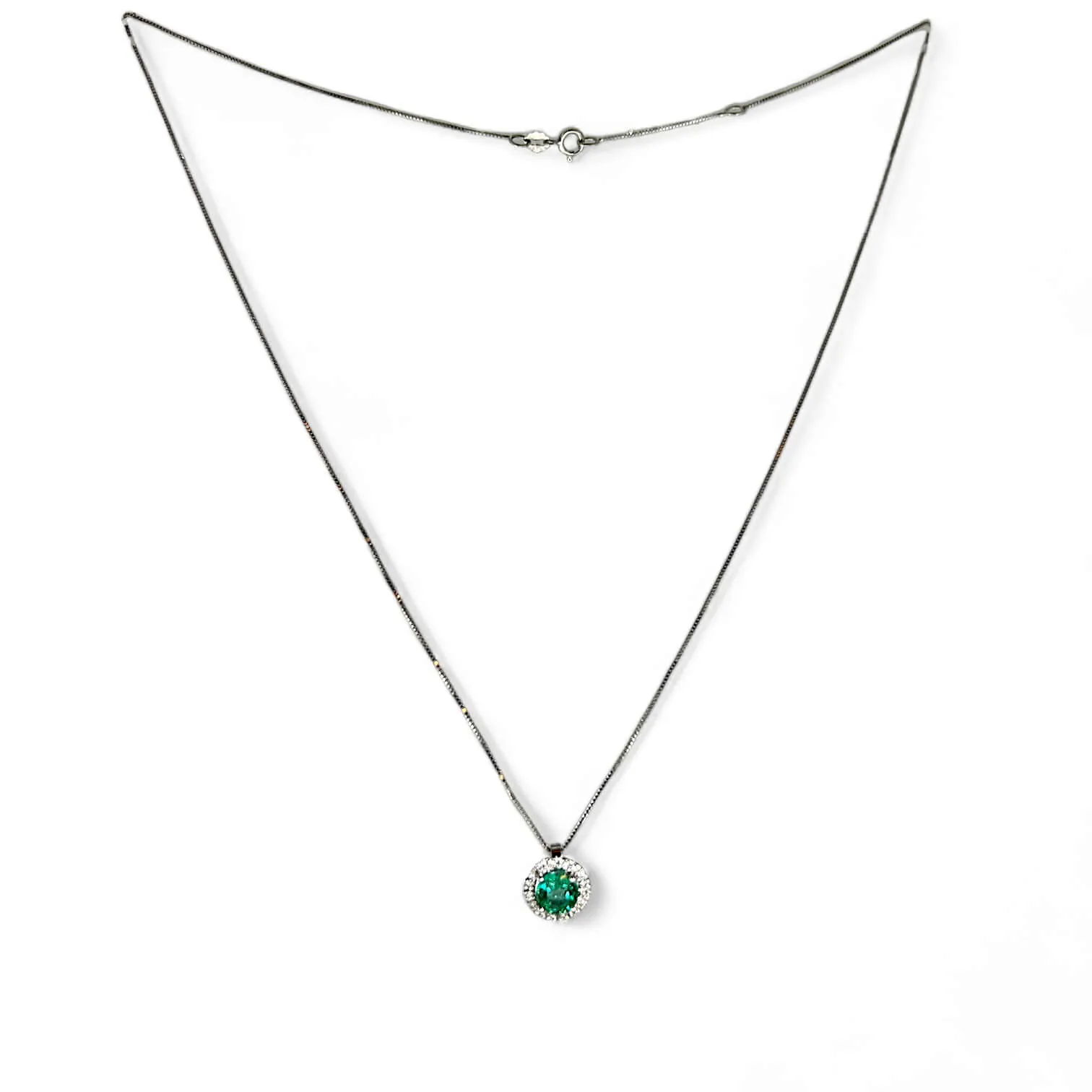 Pendente smeraldo diamanti oro bianco BELLE EPOQUE Art.CD463