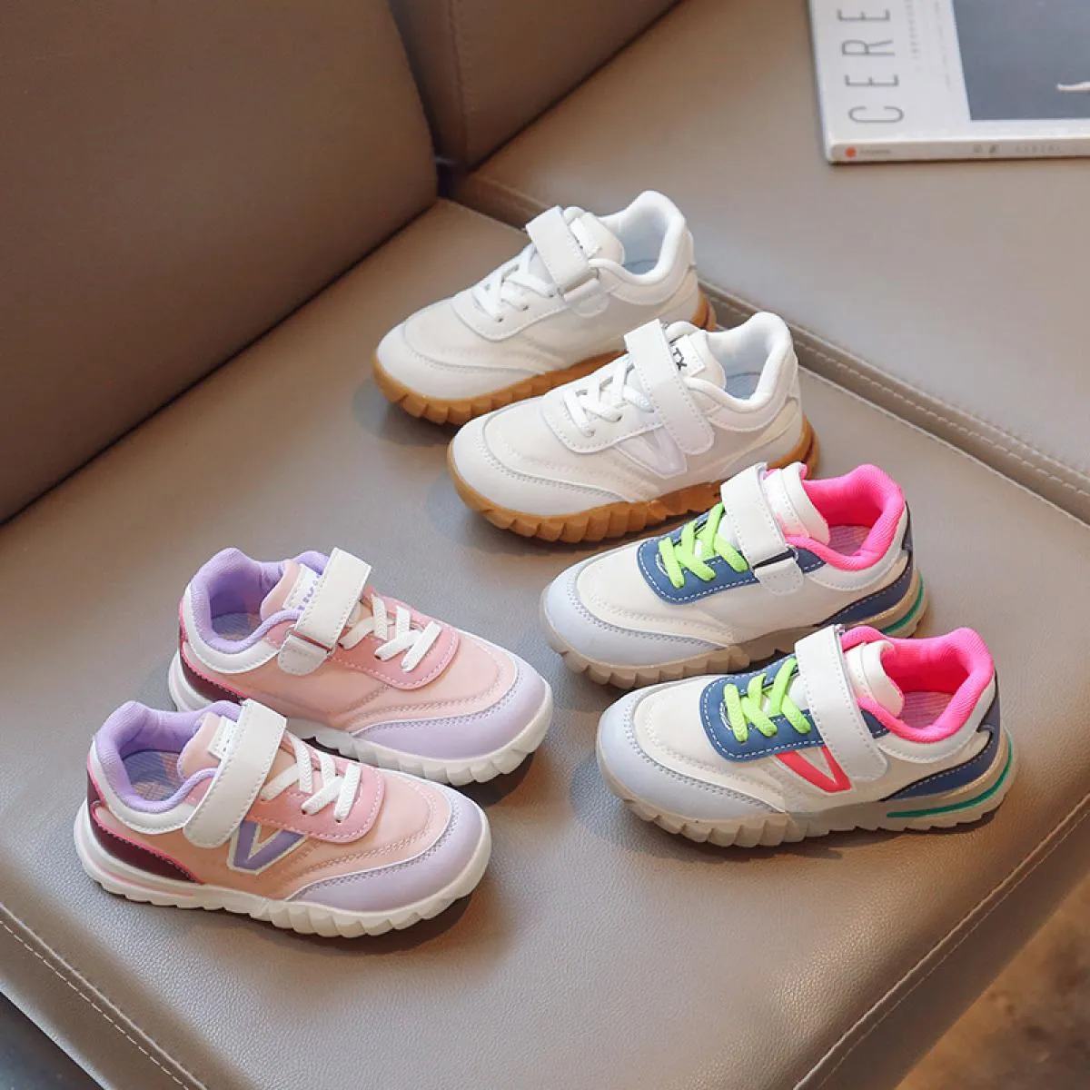 Scarpe sportive per bambini Primavera Autunno Nuovi ragazzi Scarpe Casual Antiscivolo Ragazza Scarpe da trekking morbide Uni Sne