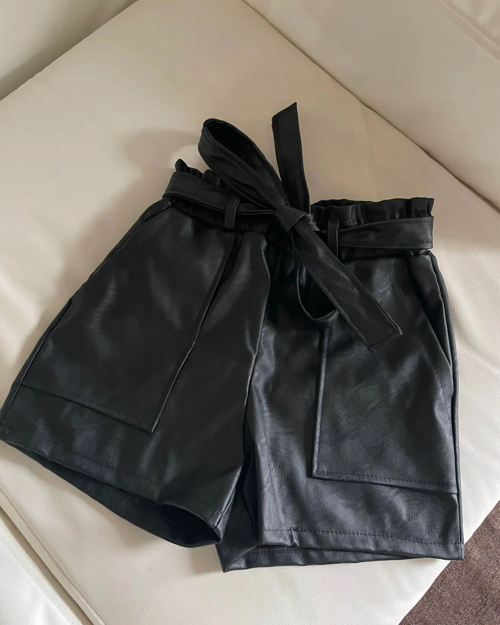 Shorts ecopelle - Nero