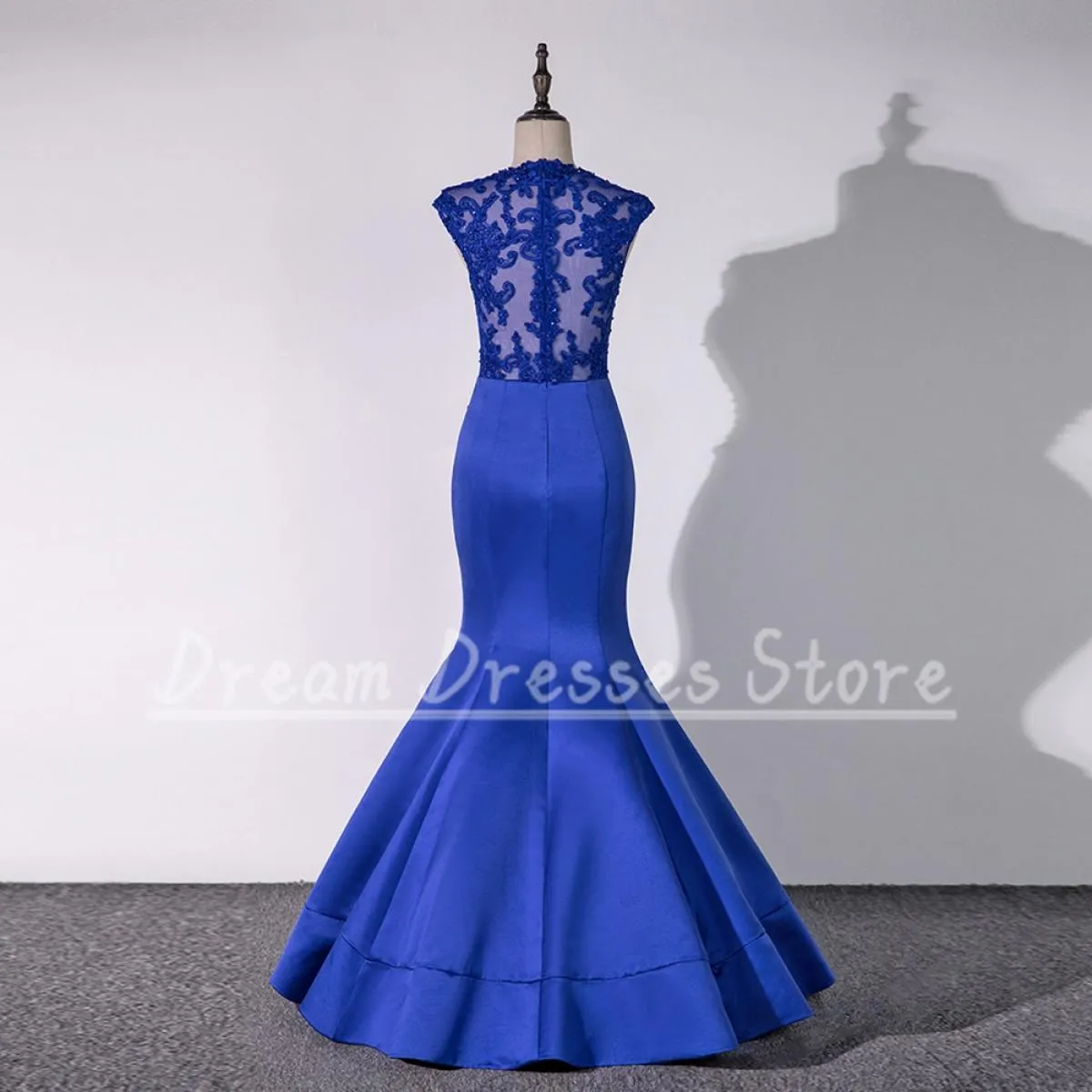 Squisito abito da sera con applicazioni a sirena Illusion Cap Sleeve Ladies Night Banquet Party Abito con cerniera personalizzat