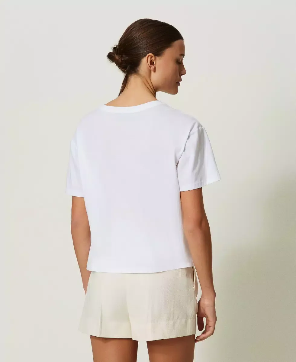 T-shirt da donna di colore bianco