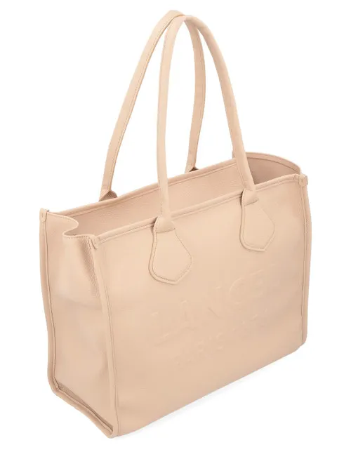 Tote Bag Lancel Jour L in pelle color cappuccino